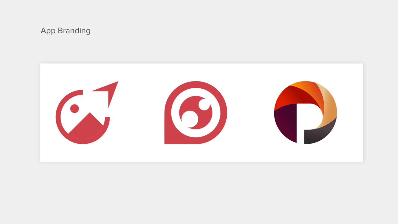 App Branding — three iterations of the Plix logo, evolving from a simple icon to the final sophisticated mark